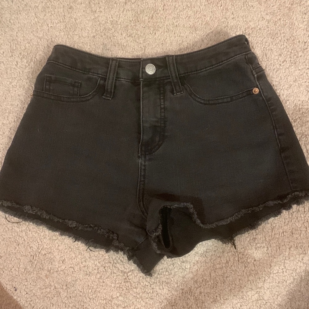 Black jean shorts